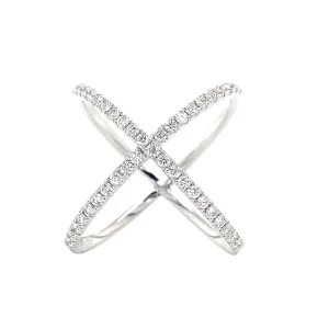 0.47ct tw Criss-Cross X White Gold & Diamond Ring