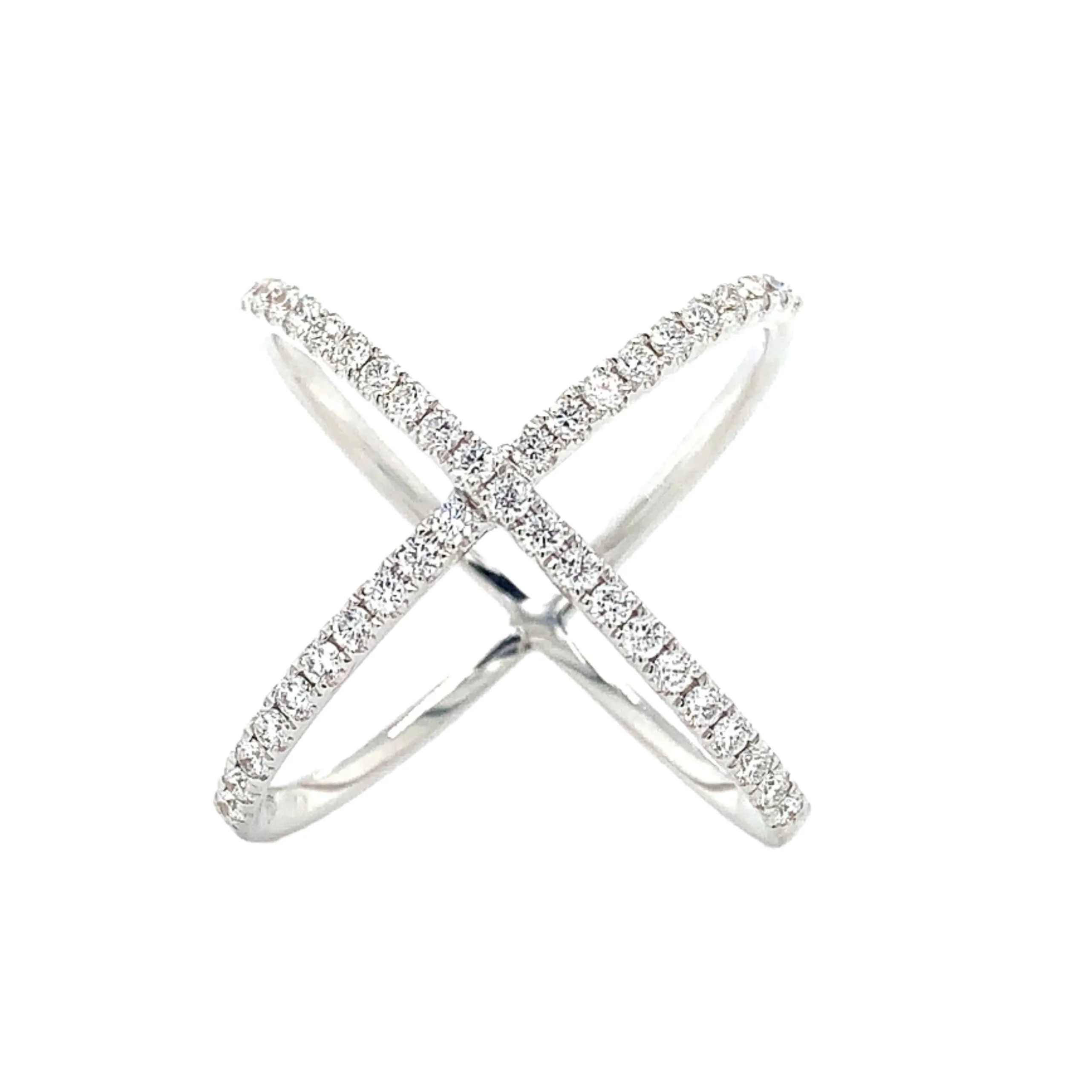 0.47ct tw Criss-Cross X White Gold & Diamond Ring