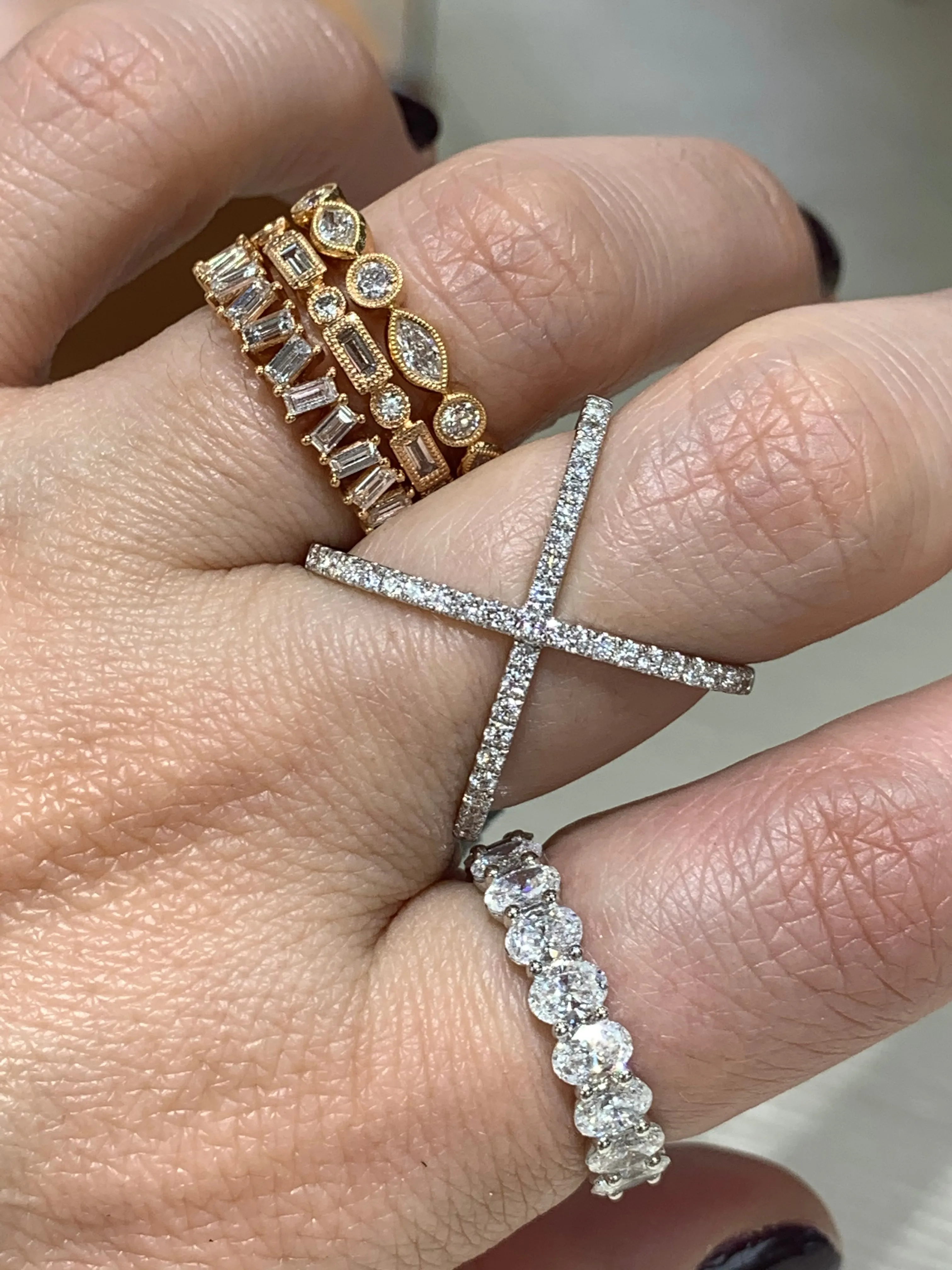 0.47ct tw Criss-Cross X White Gold & Diamond Ring