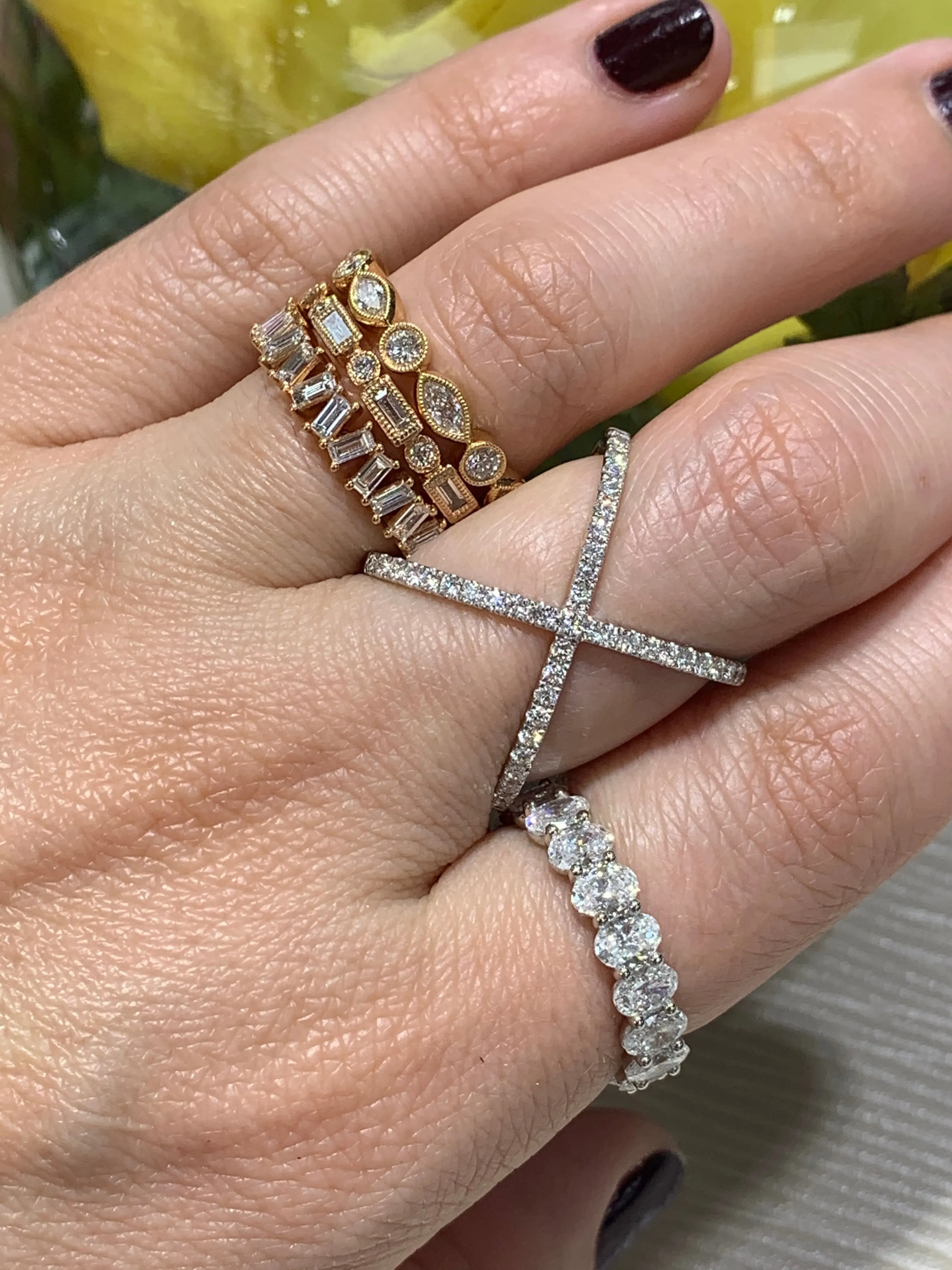 0.47ct tw Criss-Cross X White Gold & Diamond Ring