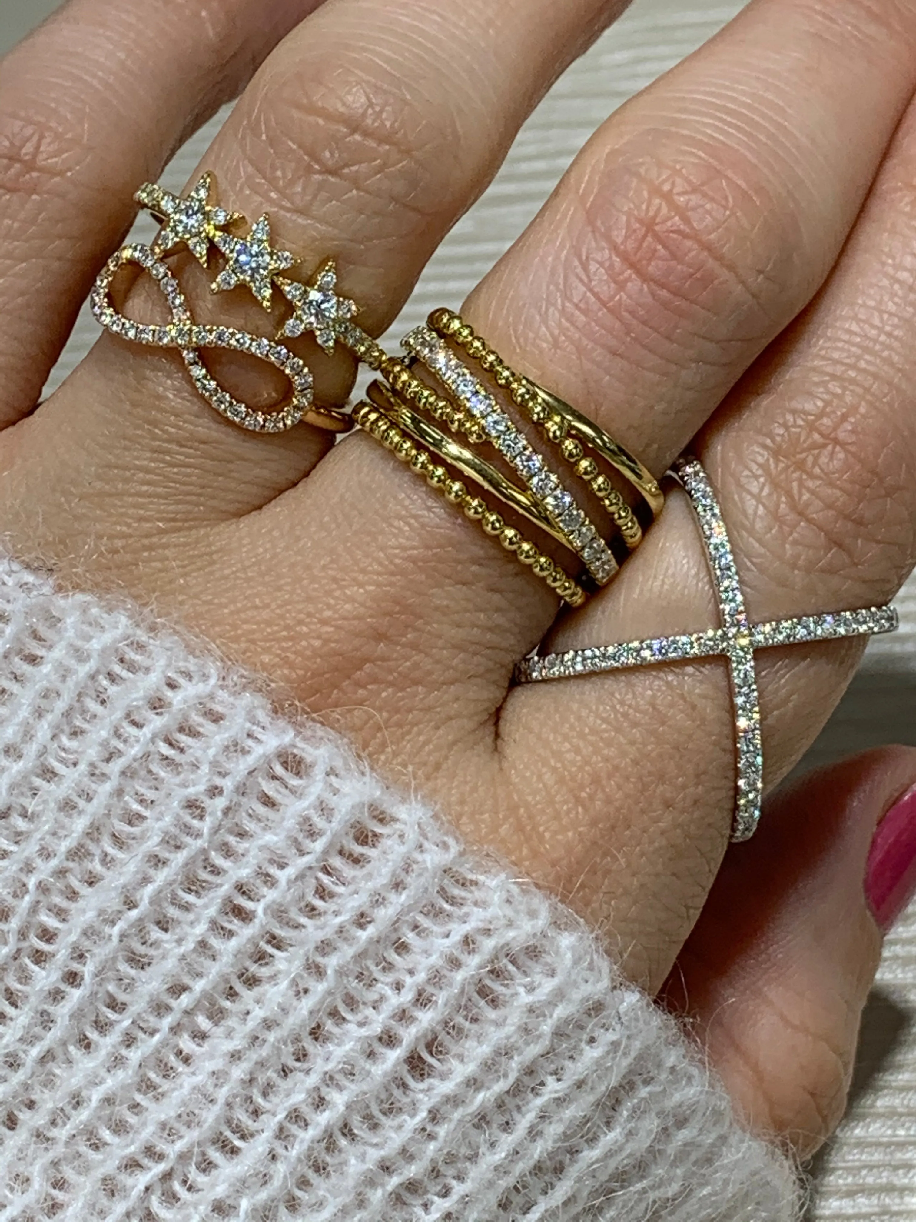 0.47ct tw Criss-Cross X White Gold & Diamond Ring