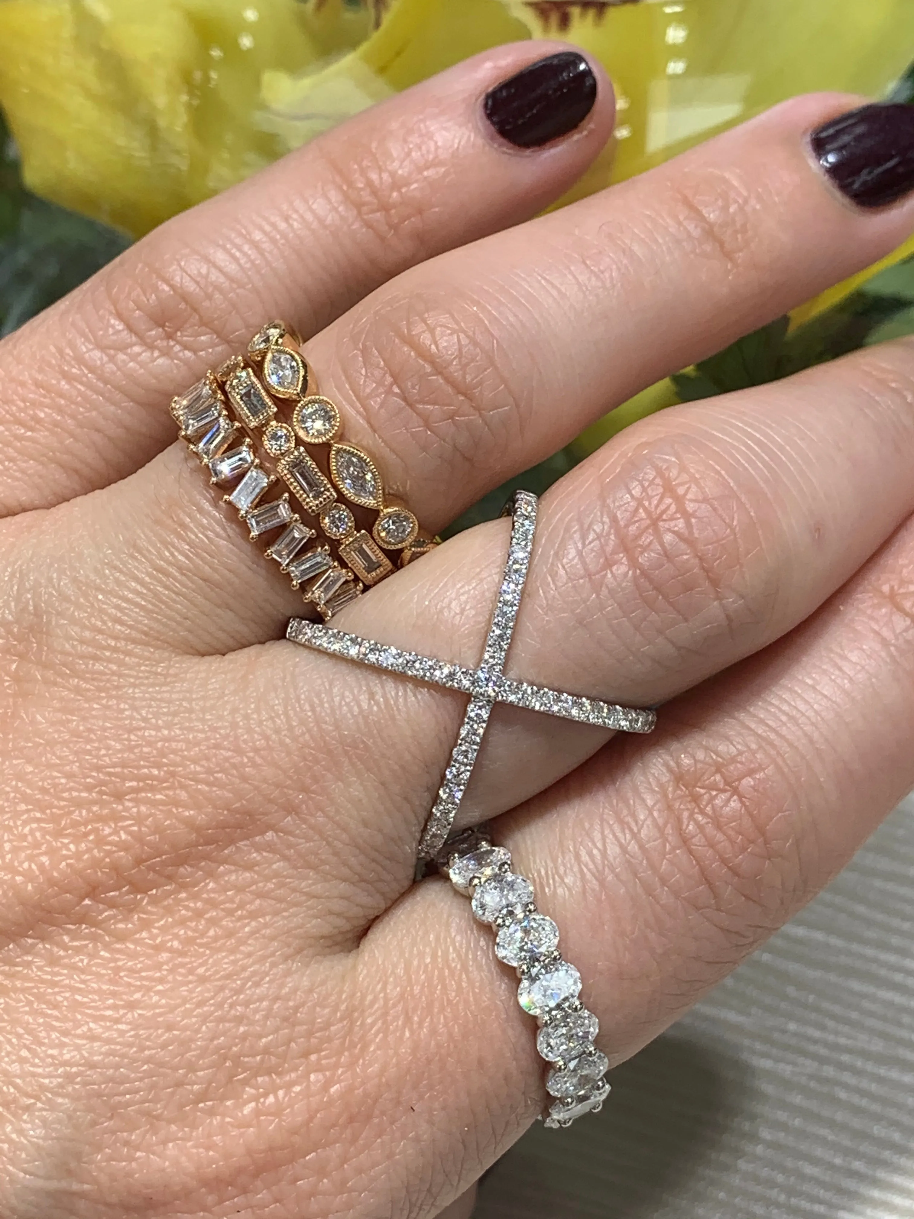 0.47ct tw Criss-Cross X White Gold & Diamond Ring