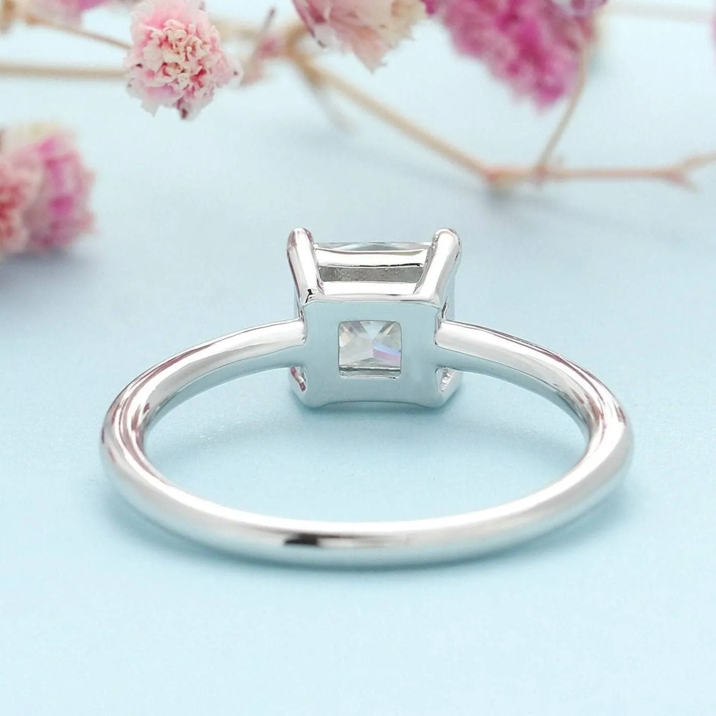 1.0 Ct Princess Cut Diamond Solitaire Engagement Ring