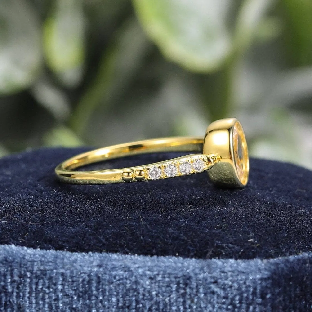 1.12 Ct Oval Cut Diamond Bezel Setting Engagement Ring
