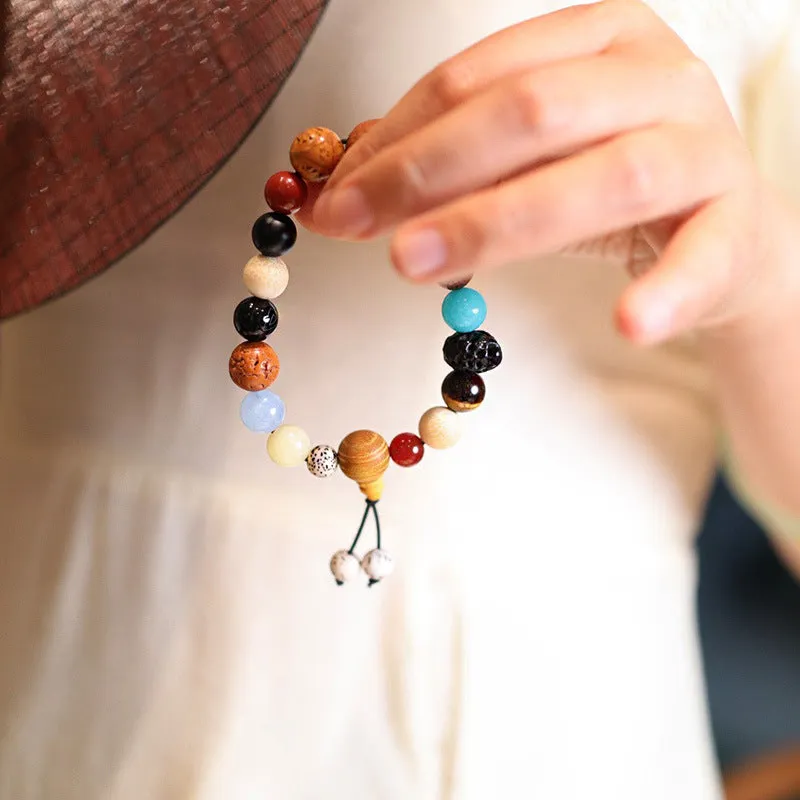 18 Beads Buddhist Bracelet - Retro Design, Unisex, Handmade Craftsmanship