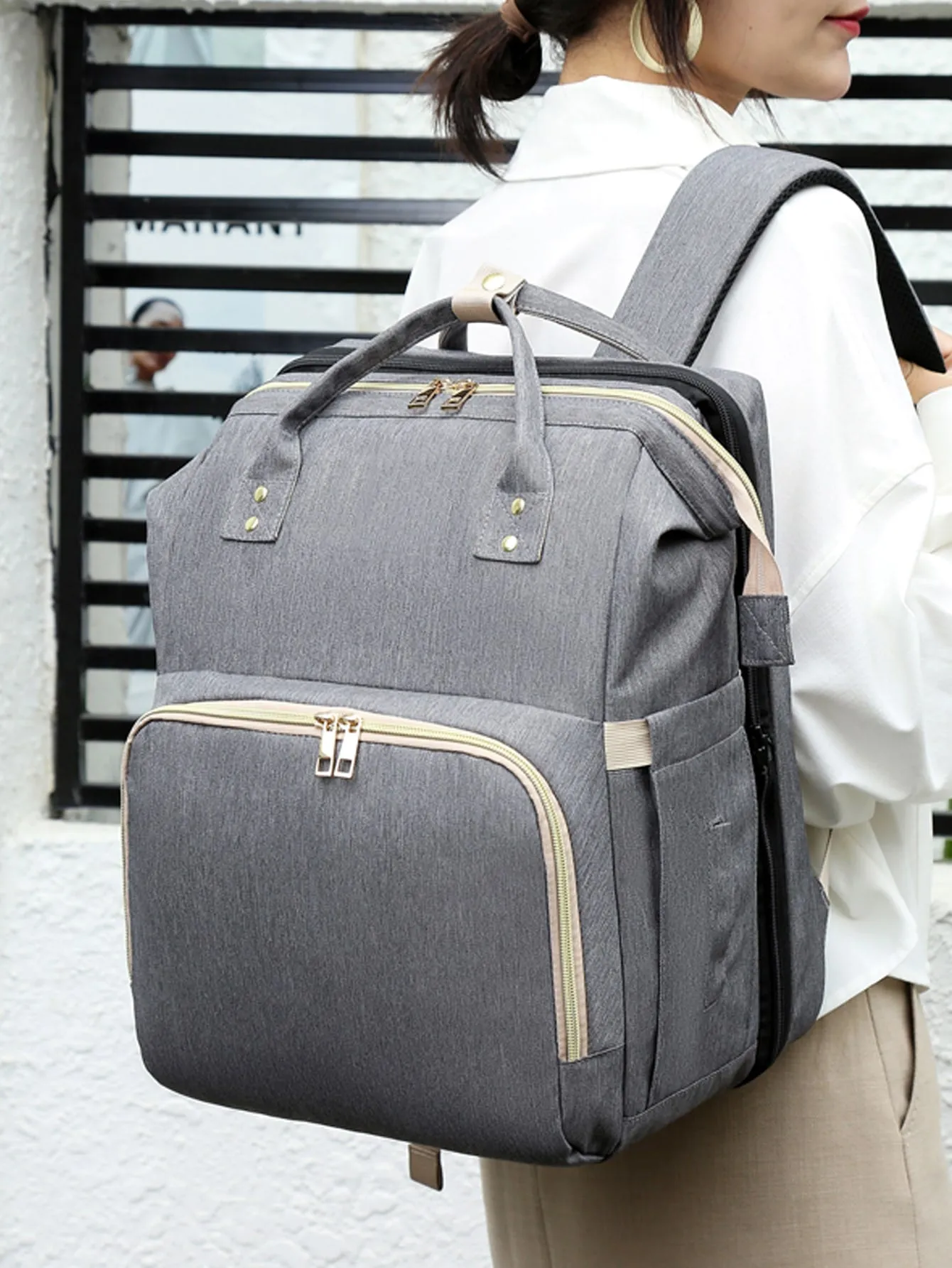 1pc Baby Foldable Bed Design Diaper Bag