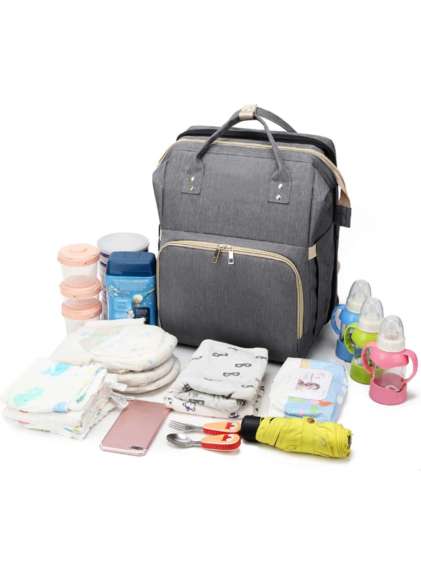 1pc Baby Foldable Bed Design Diaper Bag