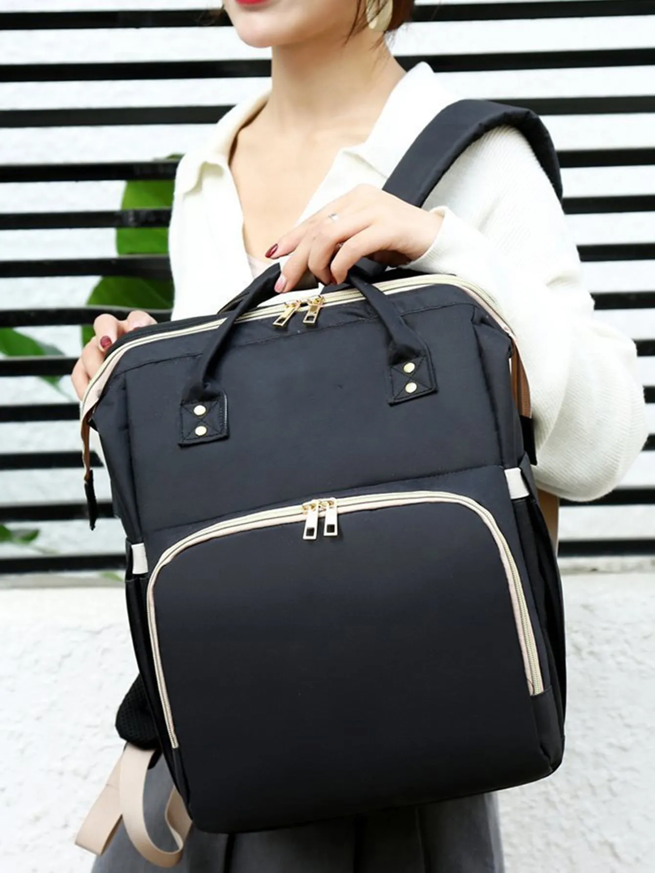 1pc Baby Foldable Bed Design Diaper Bag