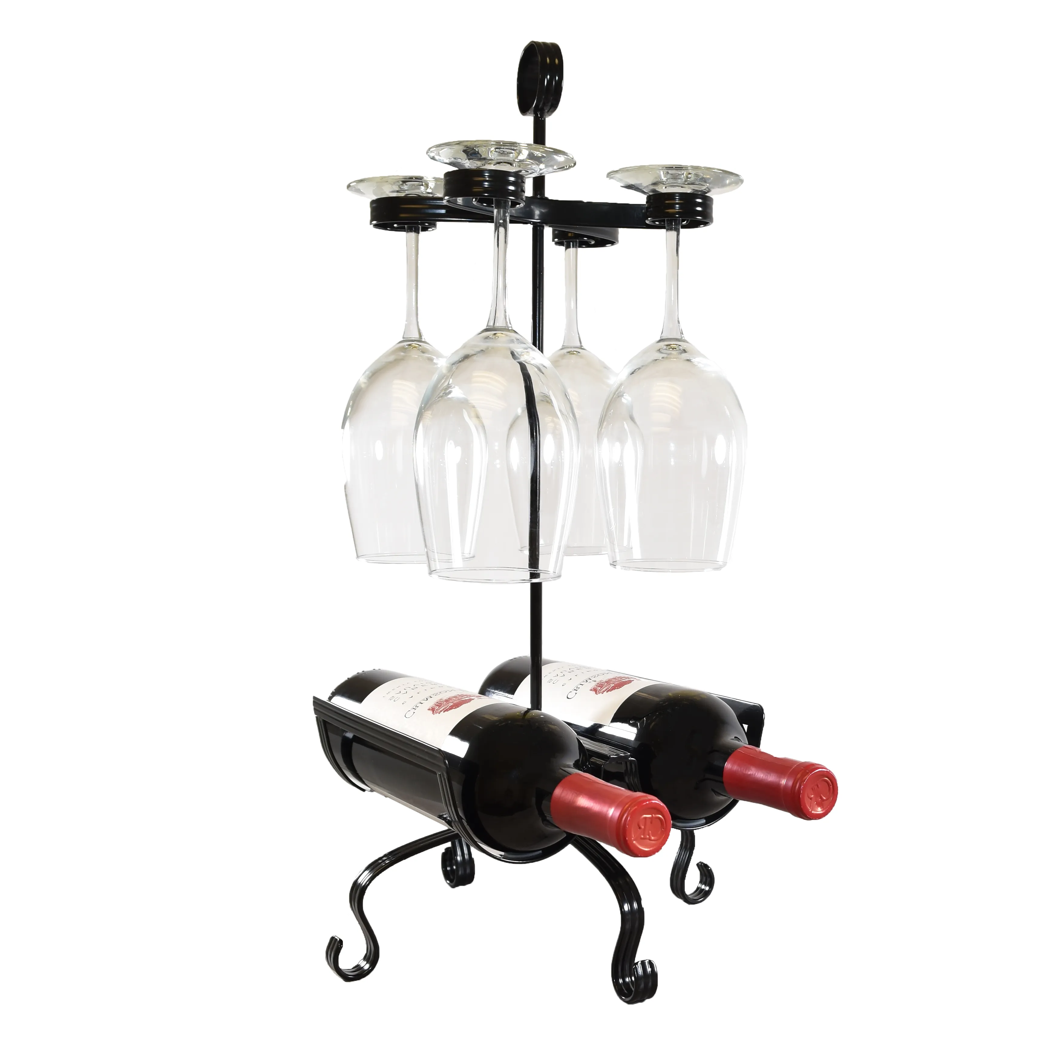 2 Bottle Wine Rack And Stemware Holder Organizer