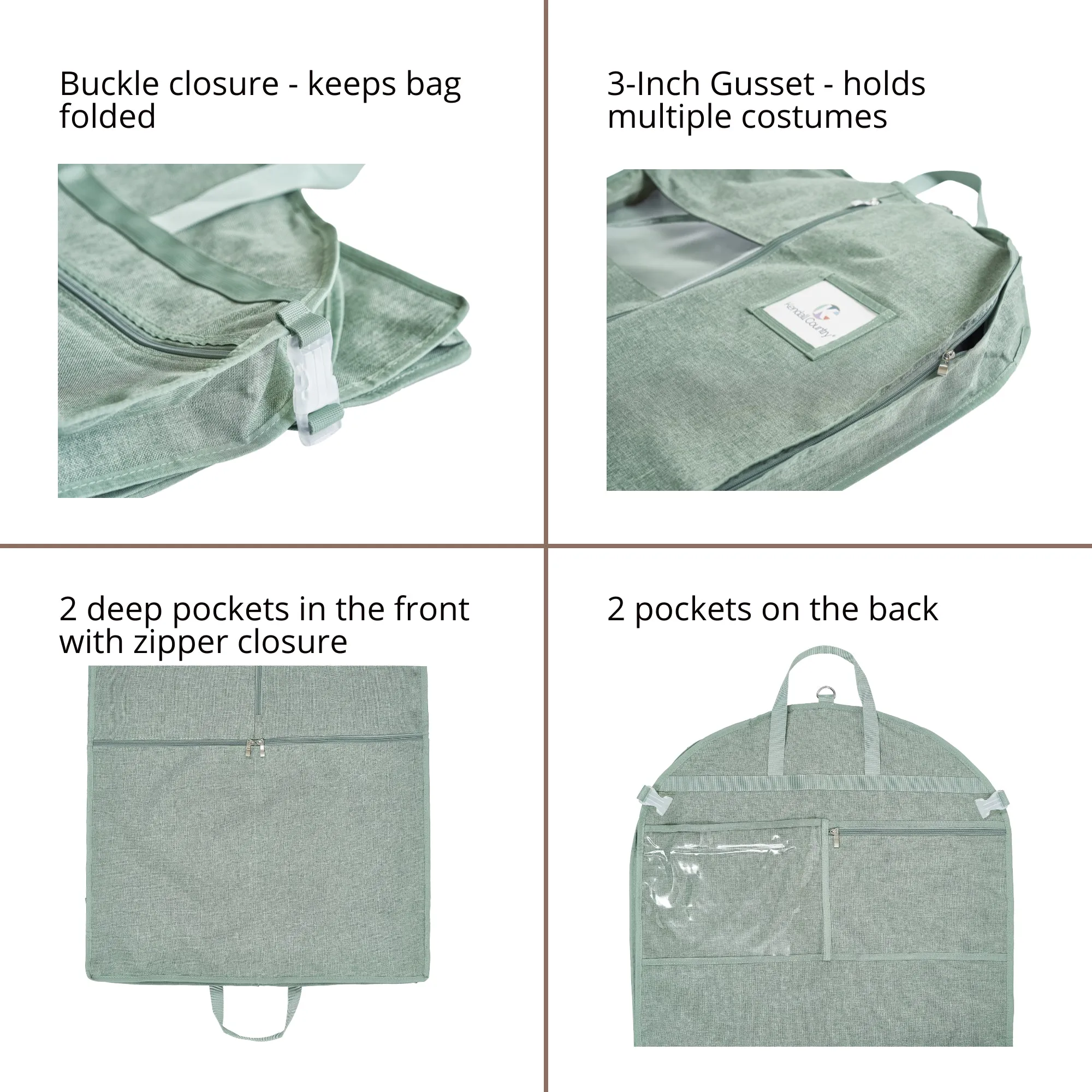 52" Waterproof Garment Bag - Moss Green