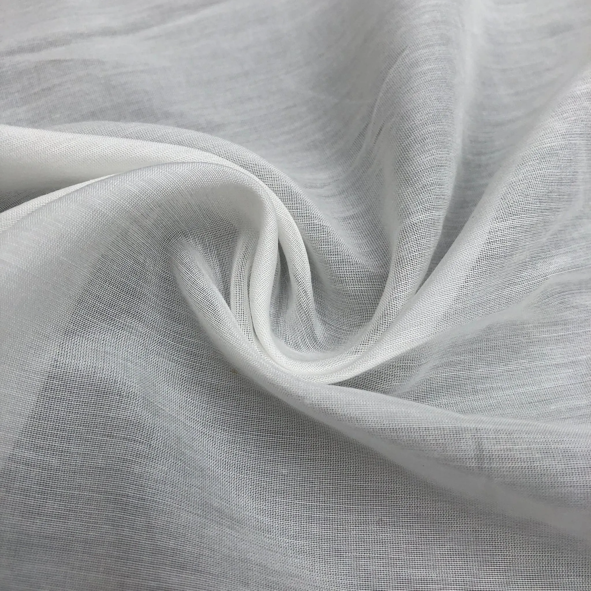 58" White 100% Supima Cotton Voile Sheer & Light Woven Fabric By the Yard