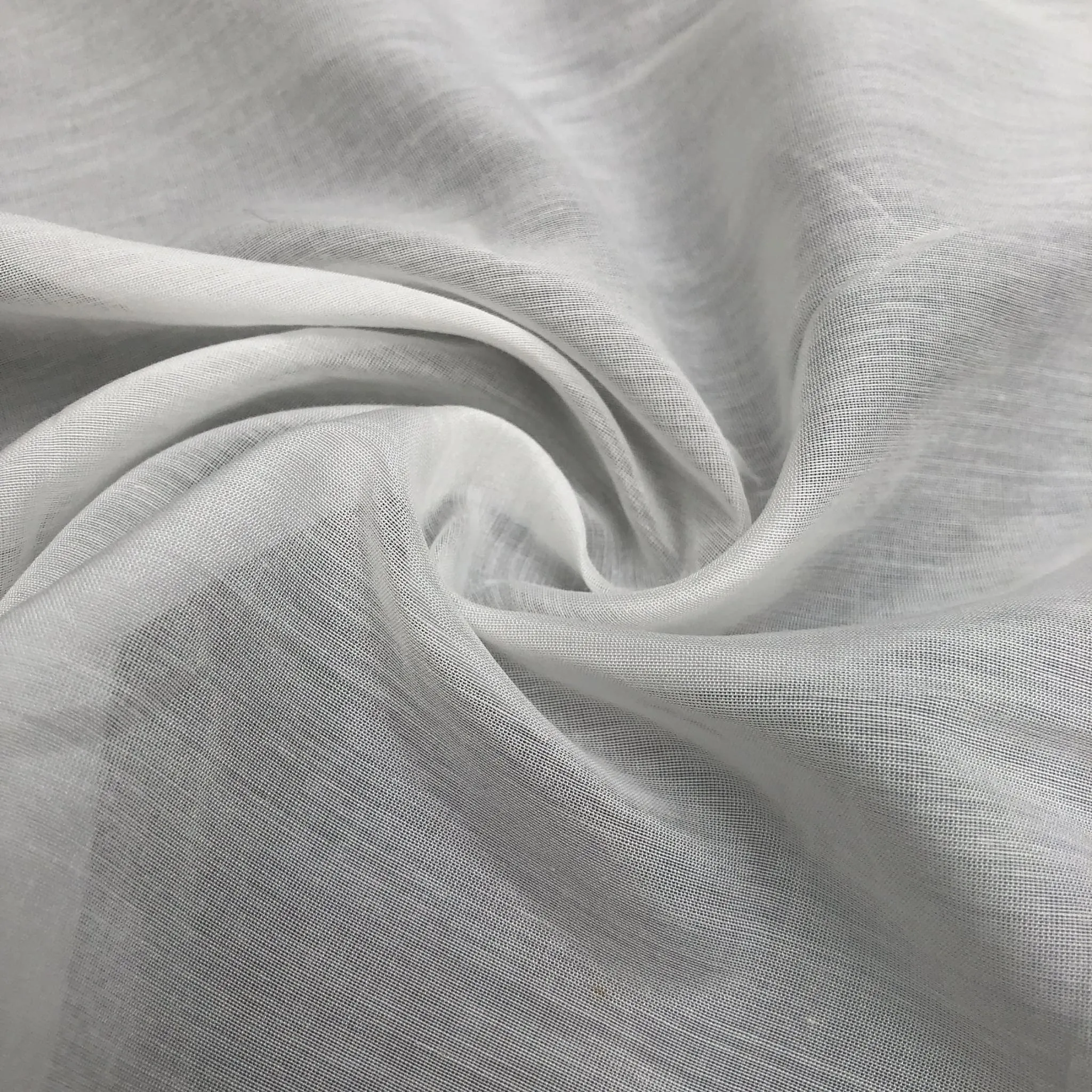 58" White 100% Supima Cotton Voile Sheer & Light Woven Fabric By the Yard