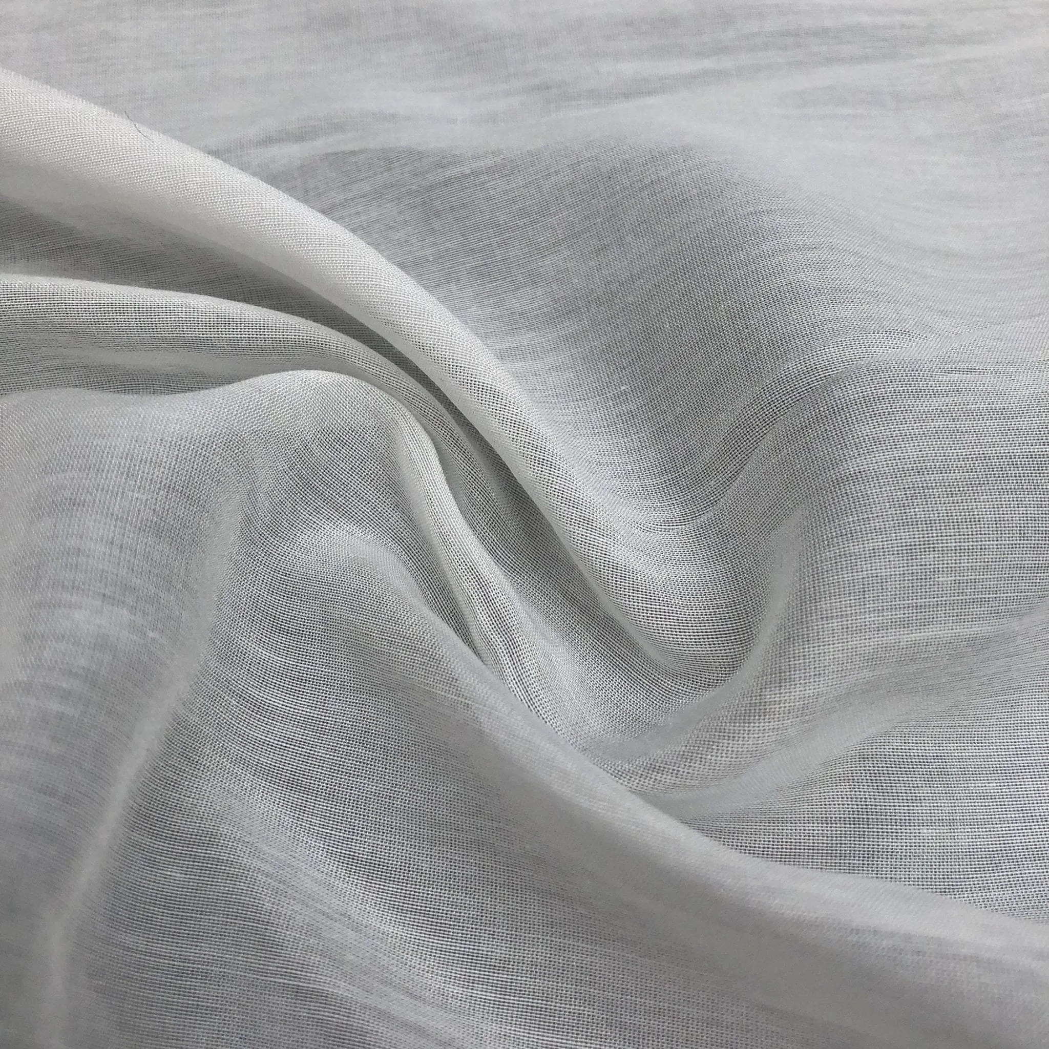 58" White 100% Supima Cotton Voile Sheer & Light Woven Fabric By the Yard