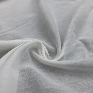 58" White 100% Supima Cotton Voile Sheer & Light Woven Fabric By the Yard