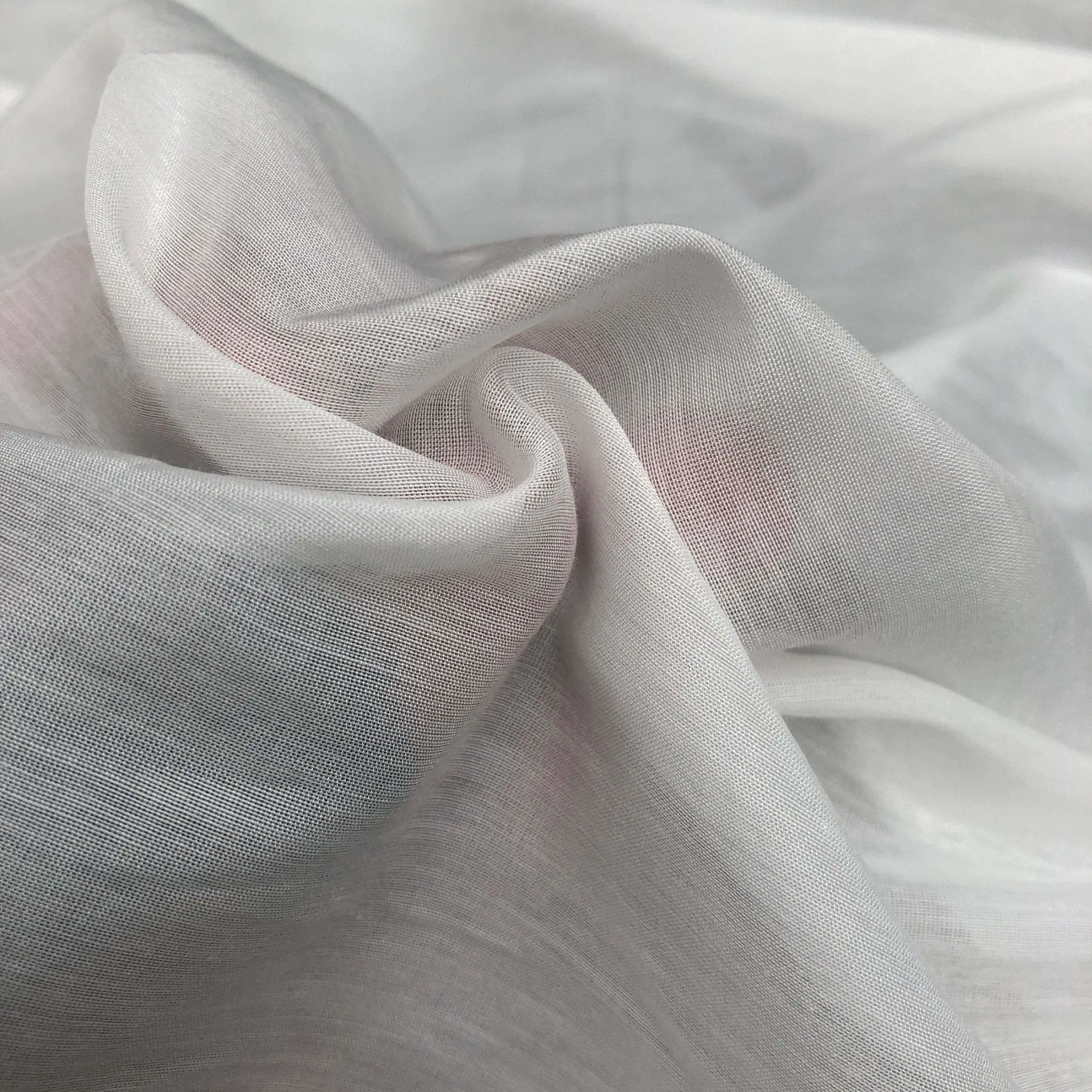58" White 100% Supima Cotton Voile Sheer & Light Woven Fabric By the Yard