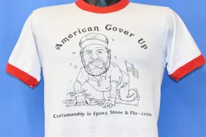 80s American Cover Up Craftsmanship Flooring Ringer t-shirt Small