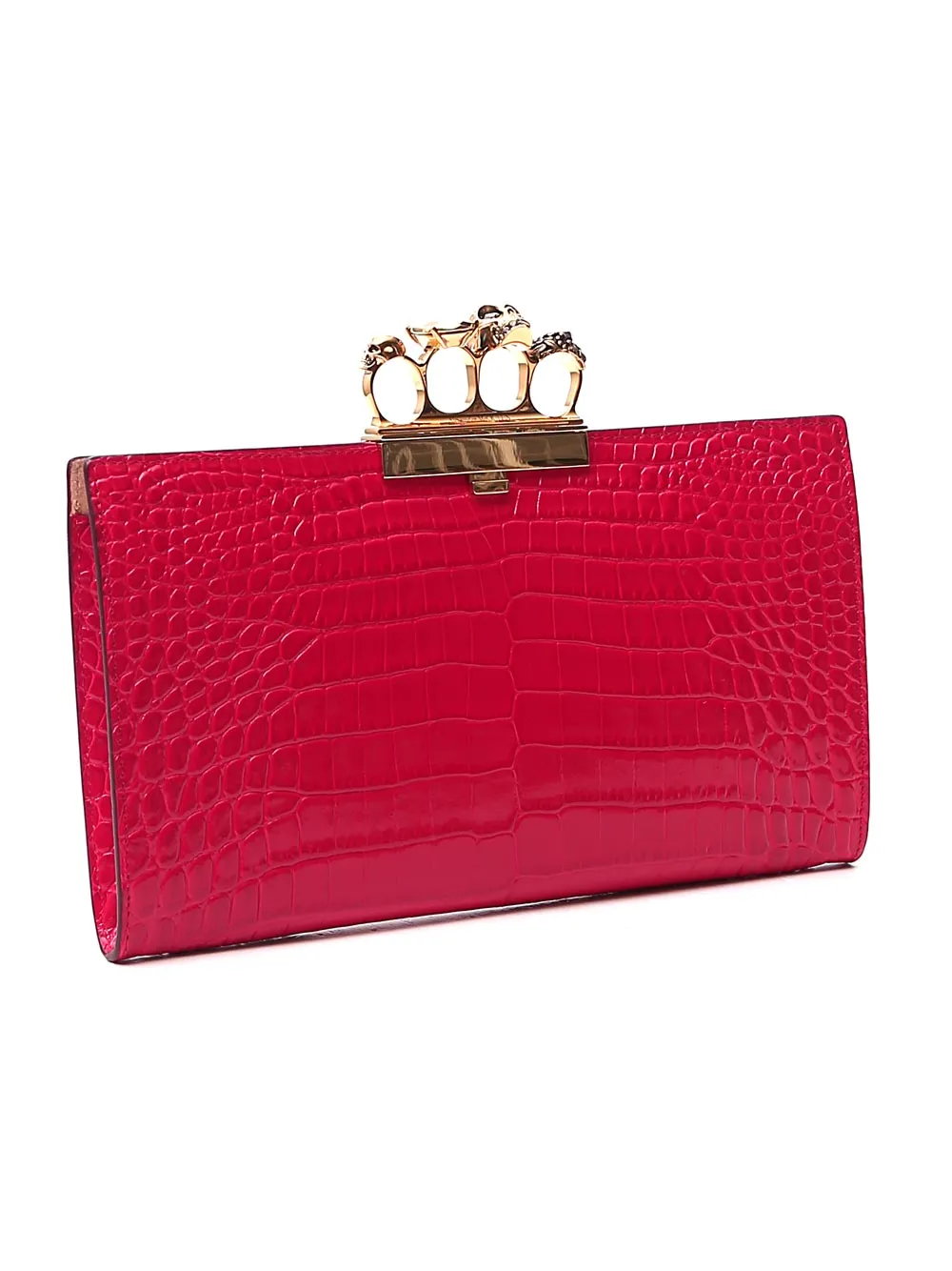 Alexander McQueen Four-Ring Embossed Clutch Bag