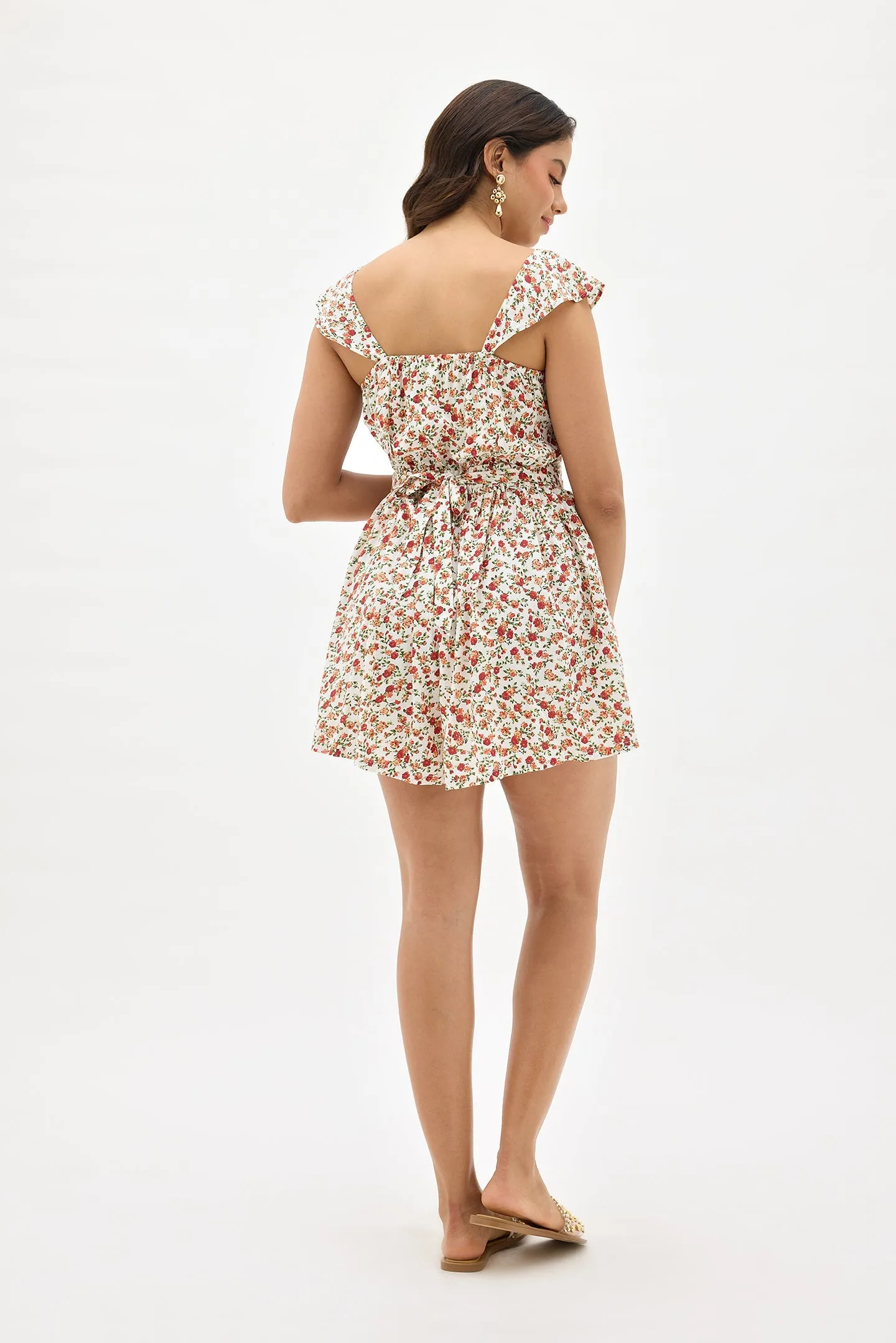 Alfiya|Floral Playsuit With Pockets