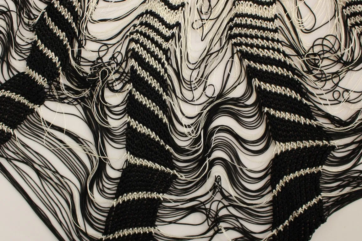 Alice Palmer White Black Knitted Assymetrical Skirt