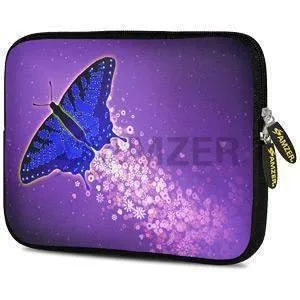 Amzer 7.75 Inch Neoprene iPad/Tablet Sleeve - Purple Blue Butterfly