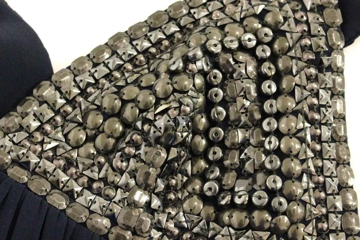 Anaikka Navy  Studs Embellished Top Blouse