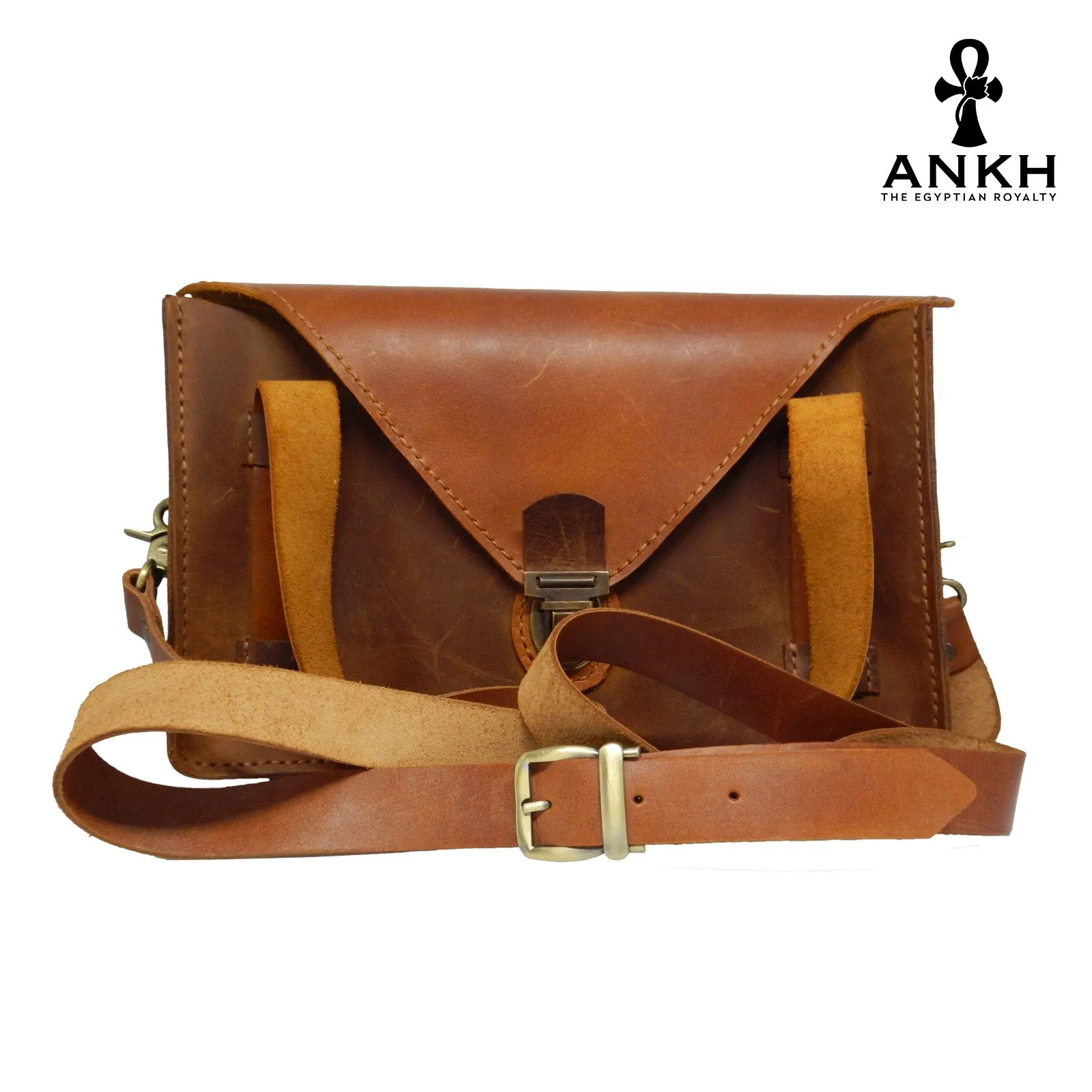 ANKH Hand-Made Genuine Leather Satchel Bag