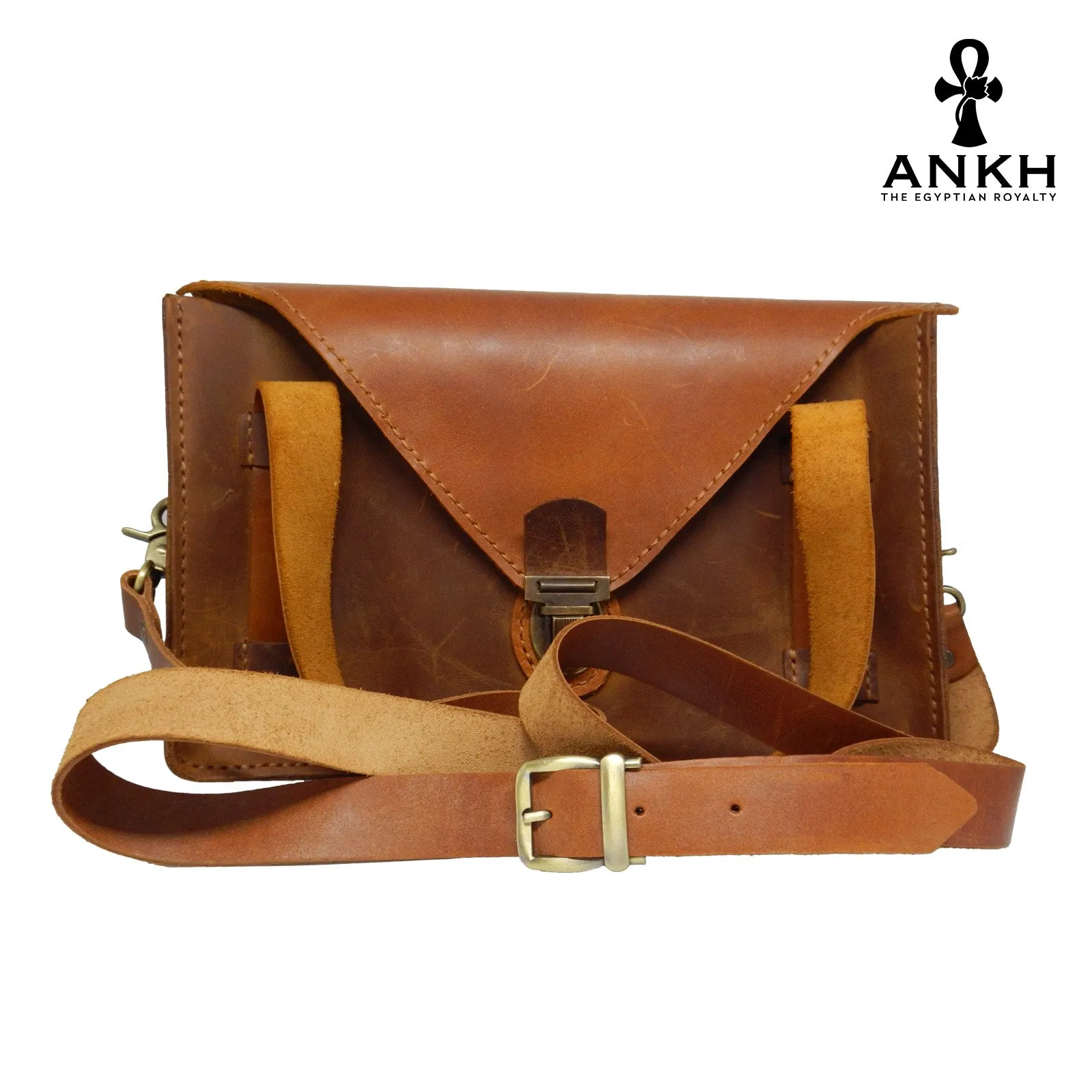 ANKH Hand-Made Genuine Leather Satchel Bag