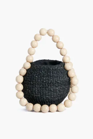 Aranaz Gumball Straw Handbag in Licorice