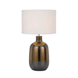 Arthur Bronze and White Ceramic Table Lamp