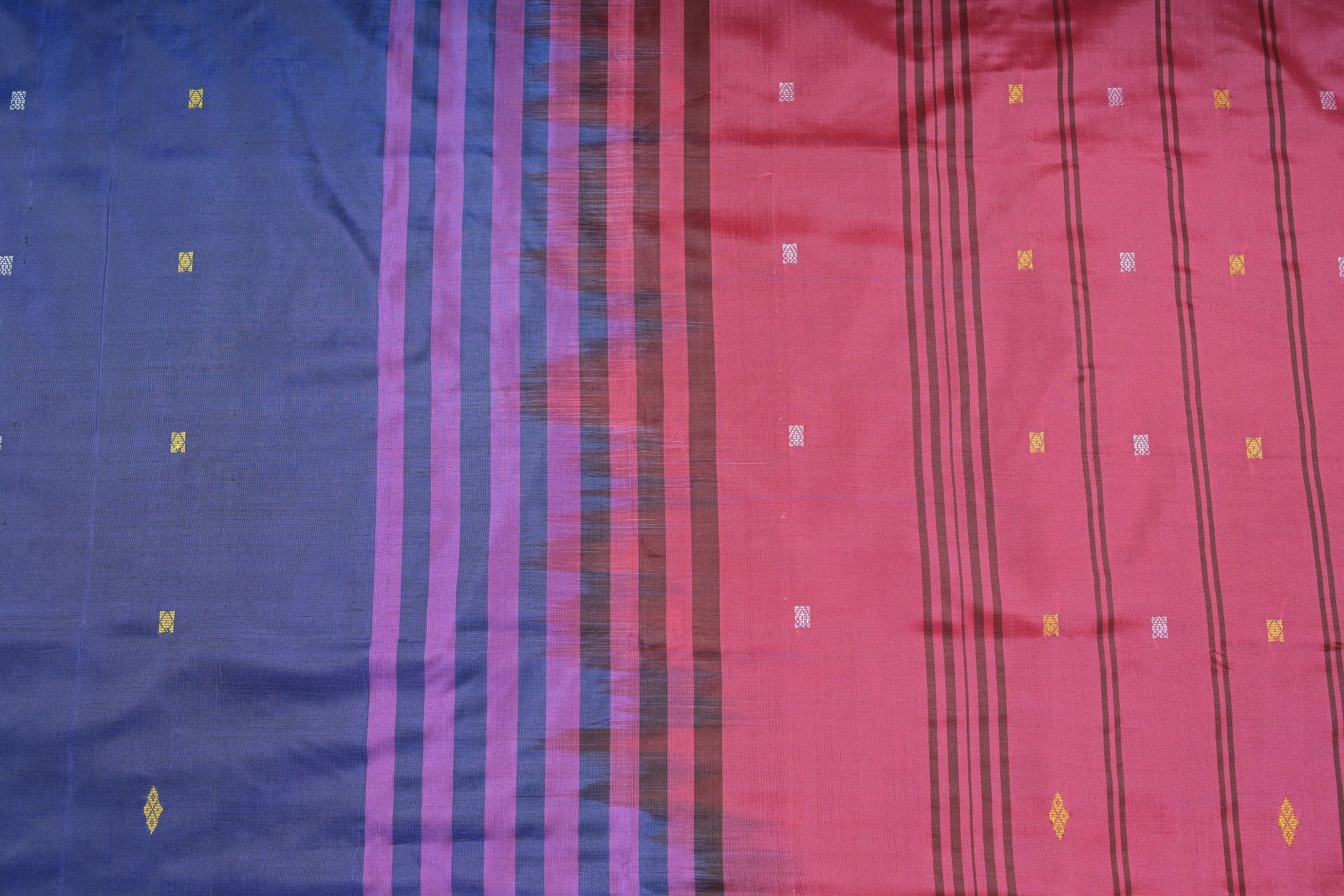Banana Pith Saree with Rich Copper Zari Border - Indian Craftsmanship