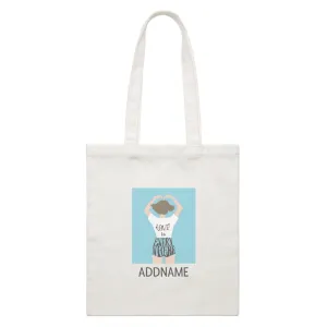 Beautiful Chic Love Is Everywhere Girl with Addname White Canvas Bag