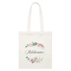 Beautiful Flower Wreath White Canvas Bag