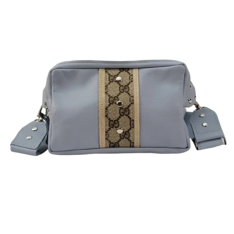 Bella Belt Bag In Chambray Leather | Upcycled GG