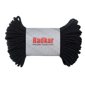 Black 900  Braided cotton cord 7mm