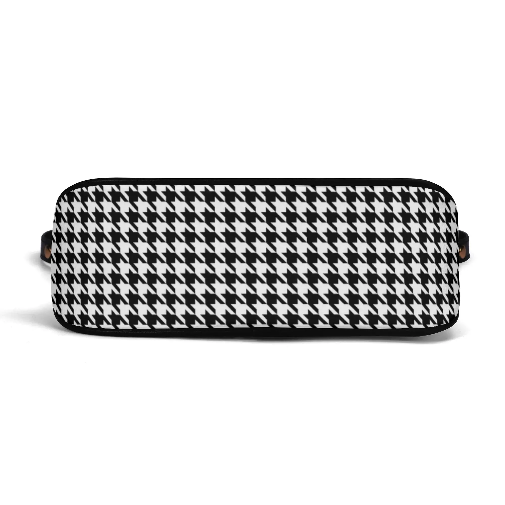 Black Houndstooth Handbag, 60s inspired Houndstooth Purse, Black and White PU Leather Handbag, 60s purse style, Retro Handbag, Retro Purse