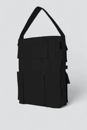 Black Pocketsss Bucket Tote