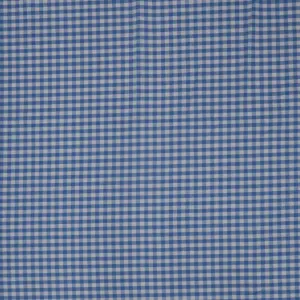 Blue and White Gingham 1/4" Cotton Blended Broadcloth