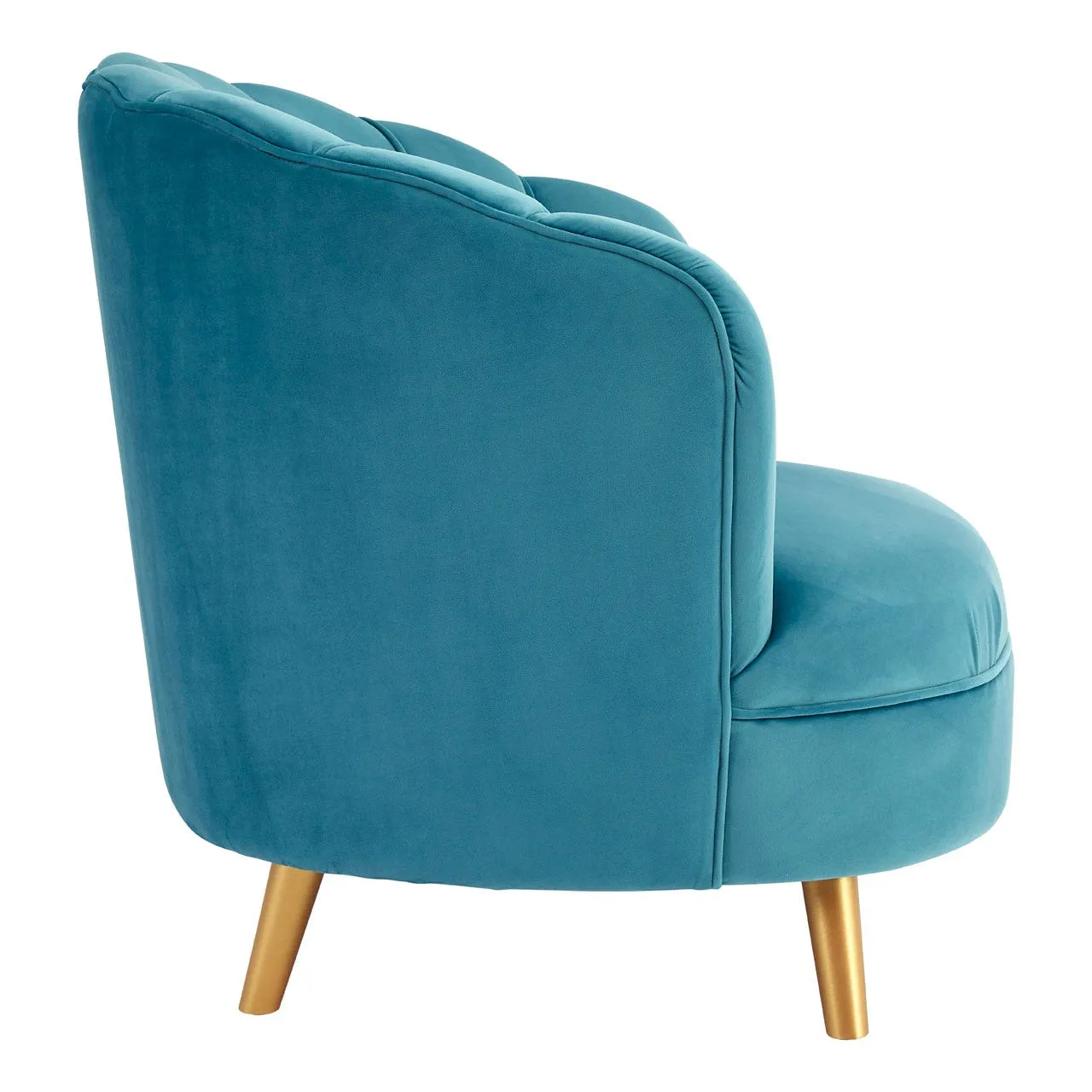 Blue Velvet Chair with Gold Wood Legs
