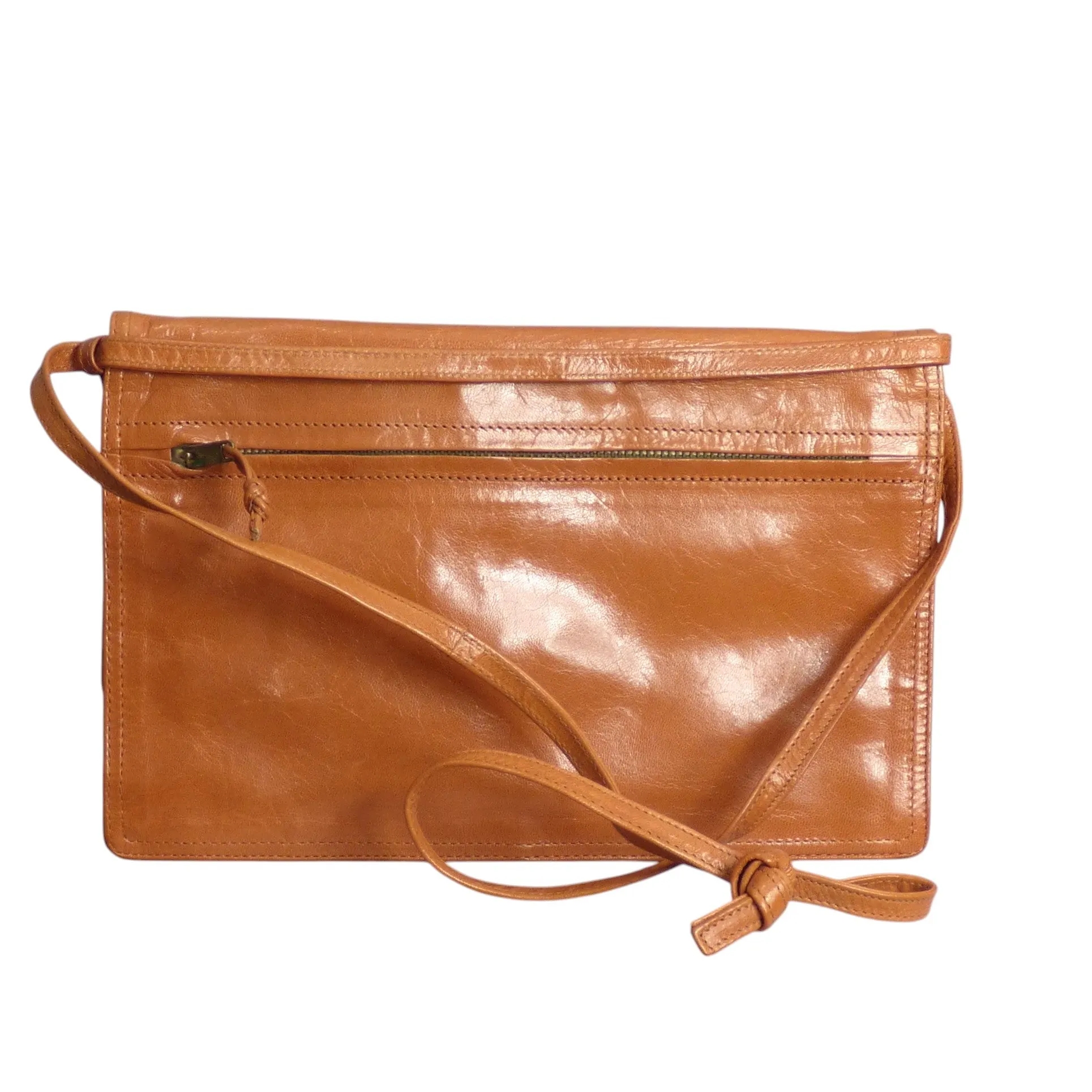 BOTTEGA VENETA- 1970s Caramel Leather Shoulder Bag