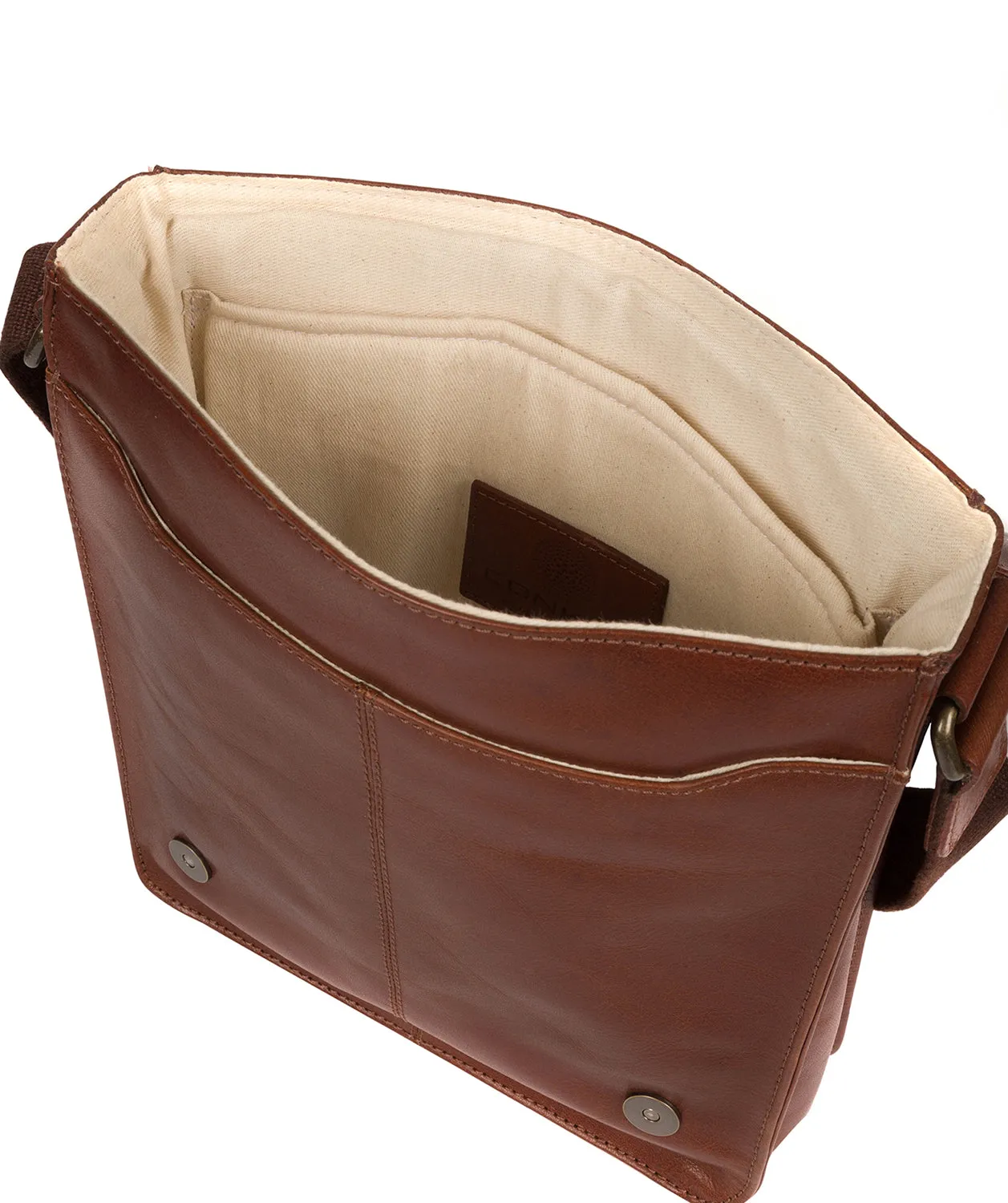 'Bowen' Conker Brown Leather Cross Body Bag
