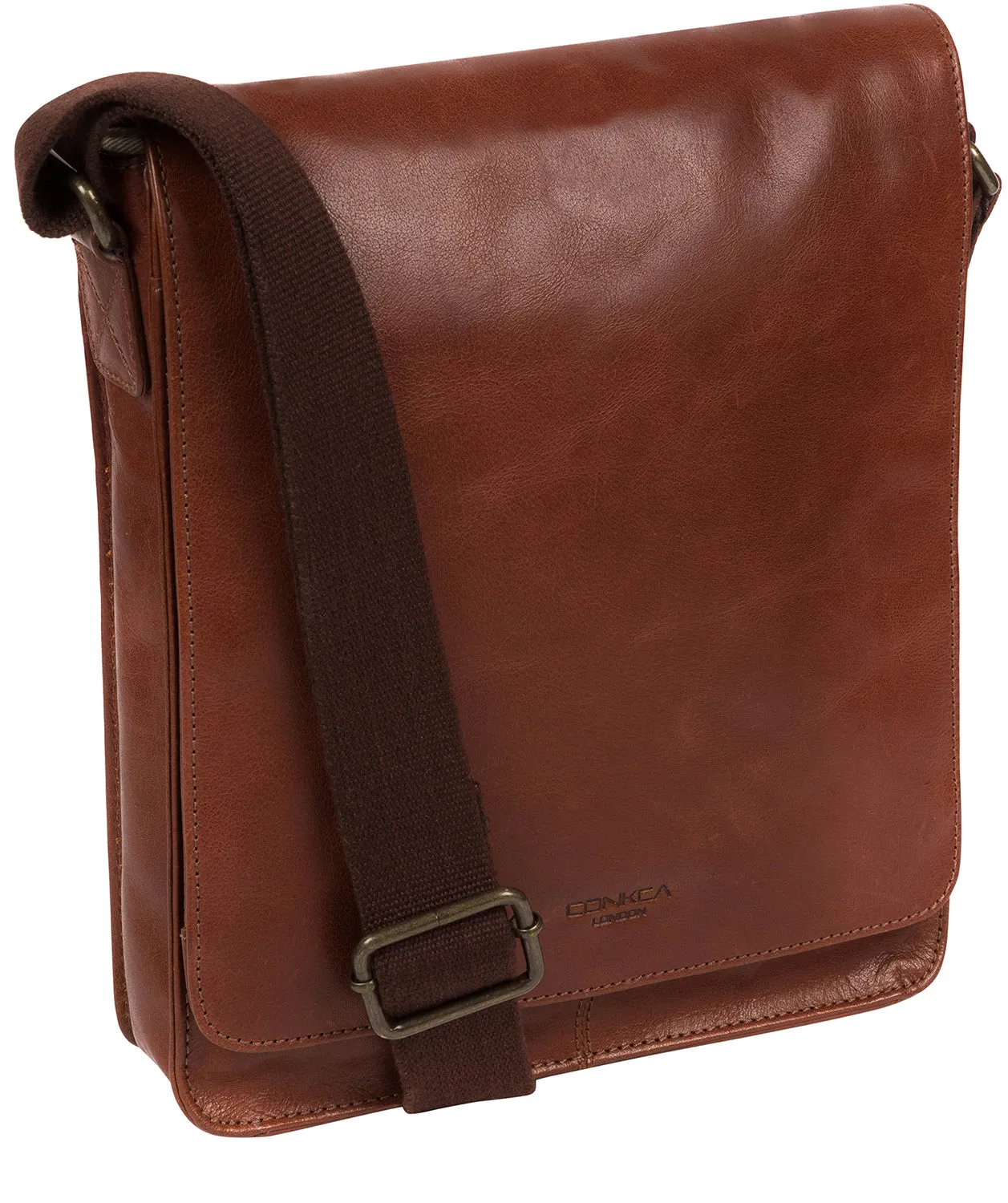 'Bowen' Conker Brown Leather Cross Body Bag