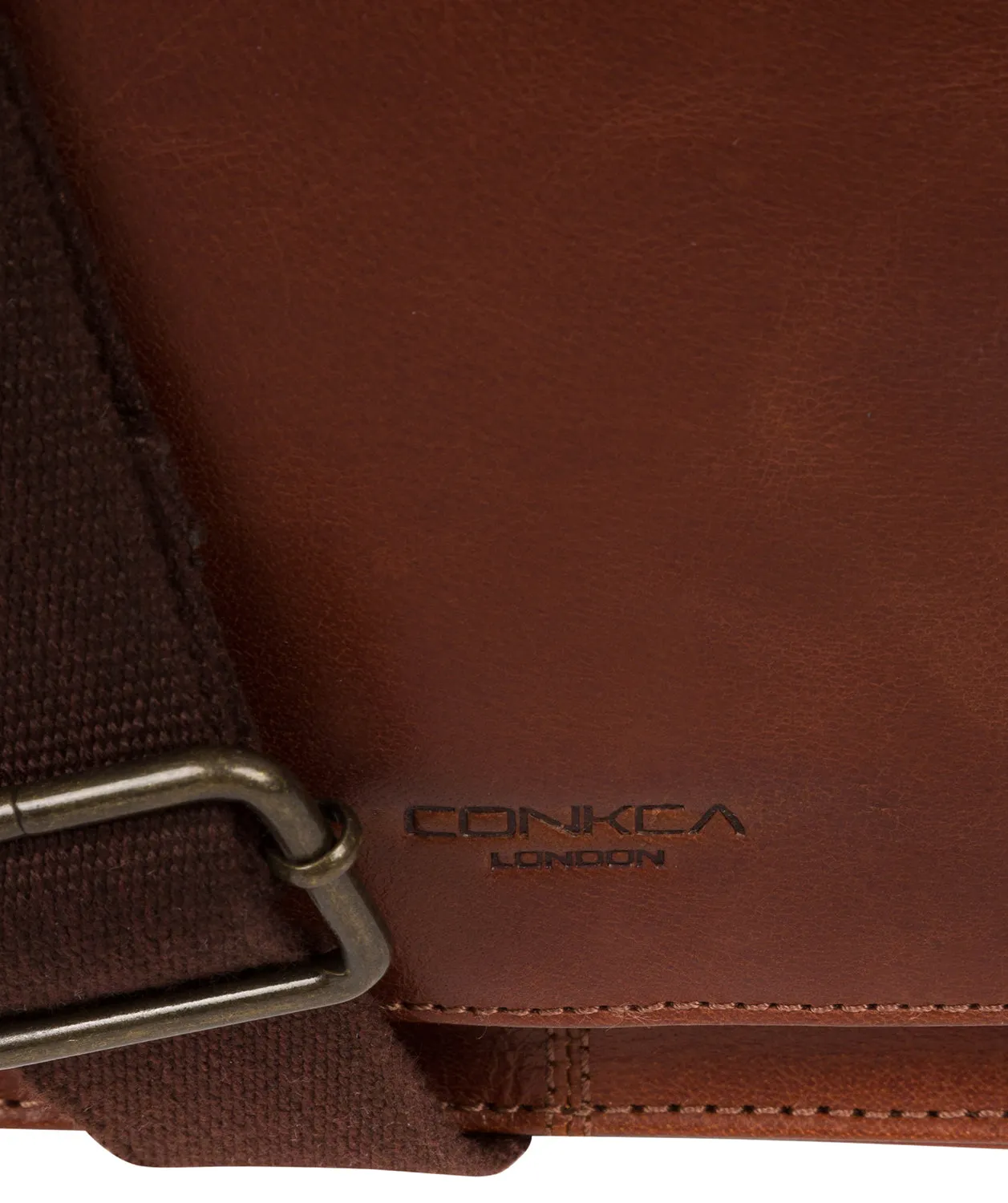 'Bowen' Conker Brown Leather Cross Body Bag
