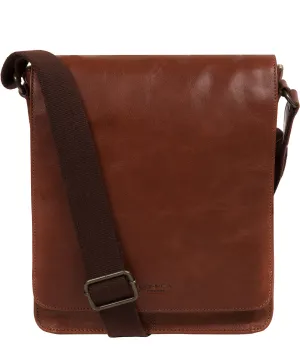 'Bowen' Conker Brown Leather Cross Body Bag