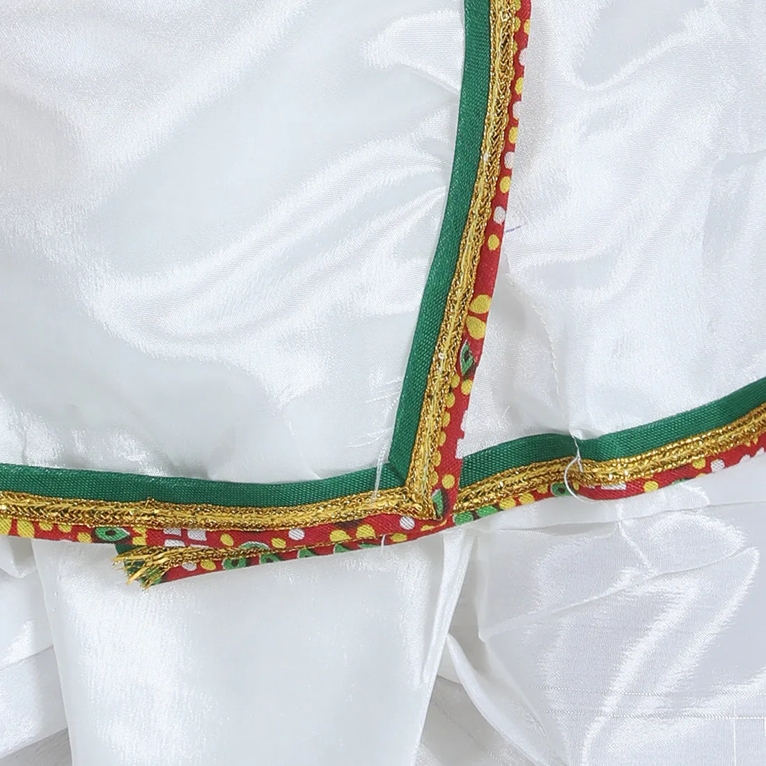 BownBee Full Sleeves Kanhaiya Suit With Basuri & Mukut With Band - White