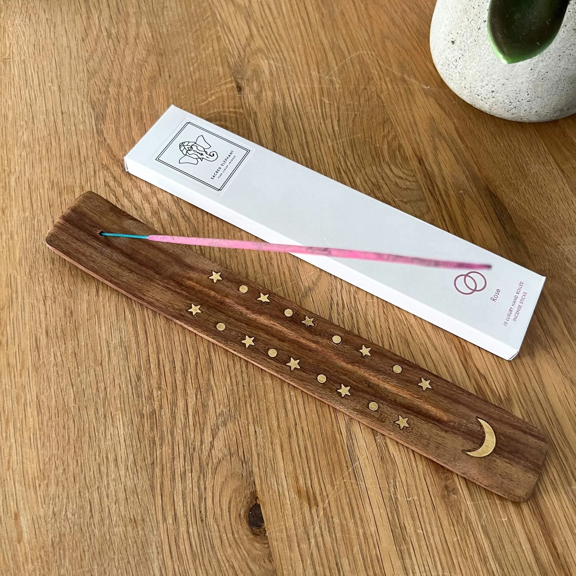 Brass Inlaid Incense Holder and Ashcatcher