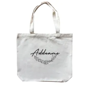 Bridesmaid Monochrome Leaves Addname Accessories Canvas Bag