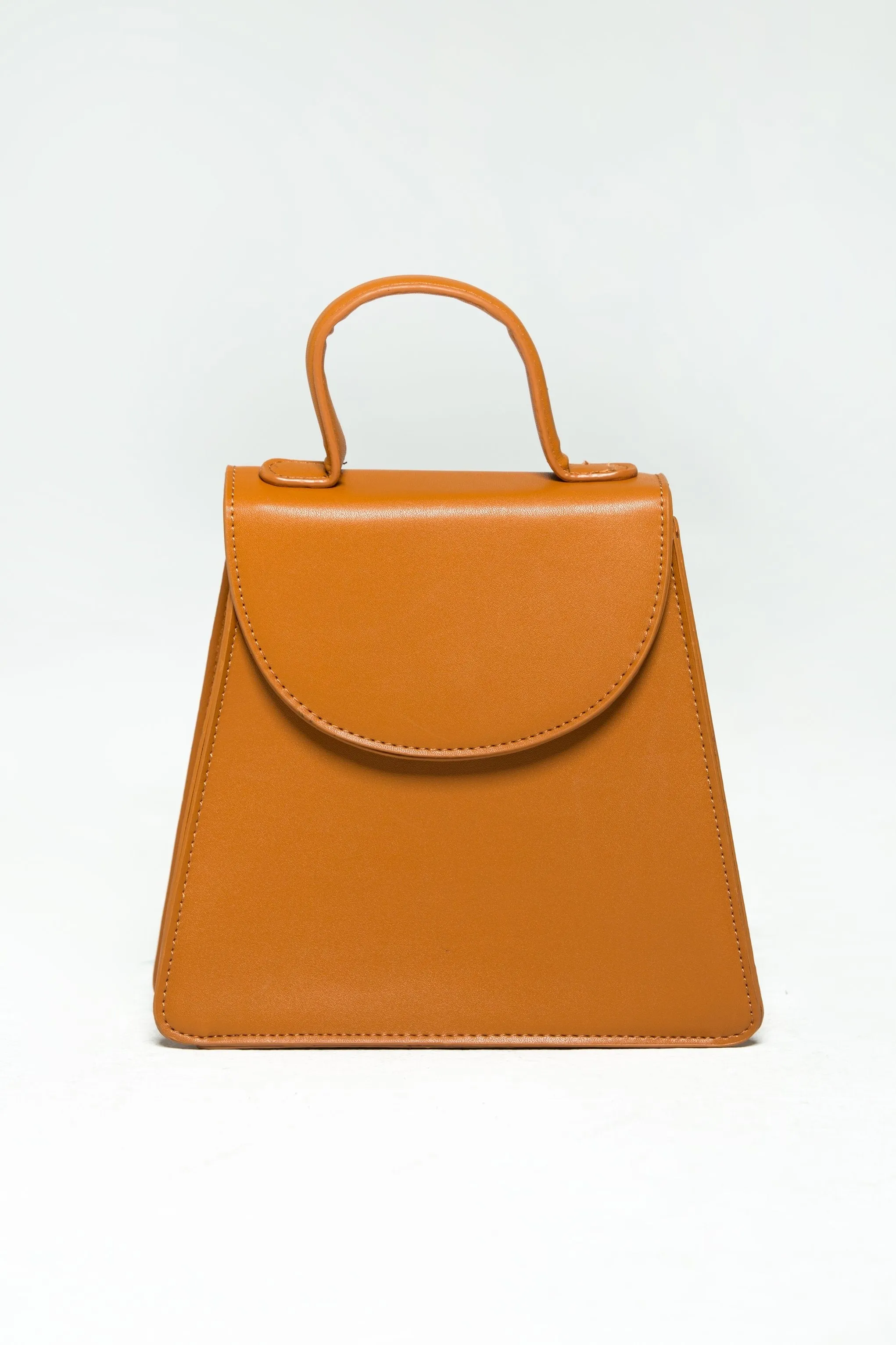 Brown Front Flap Saddle Handbag