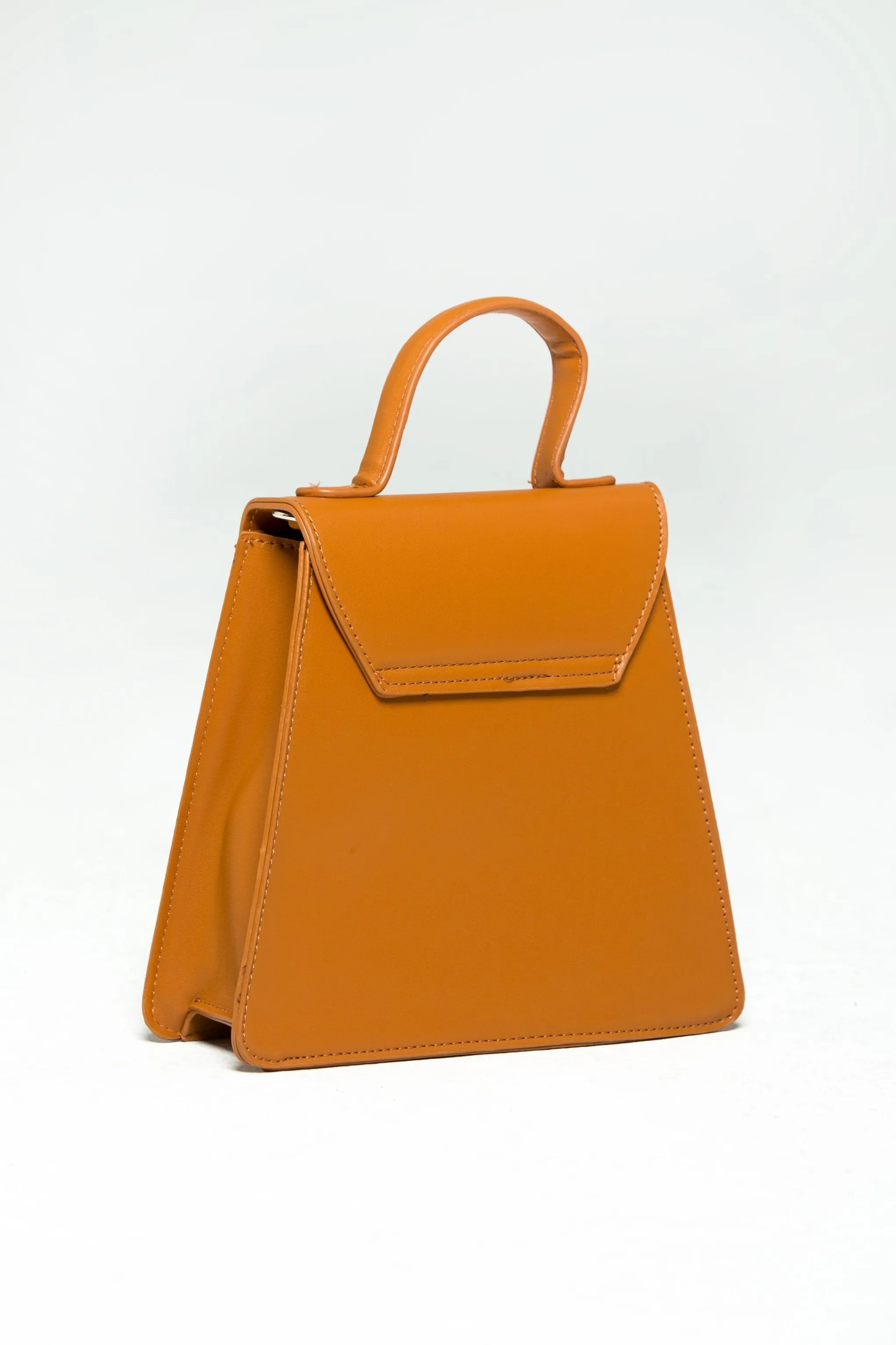 Brown Front Flap Saddle Handbag