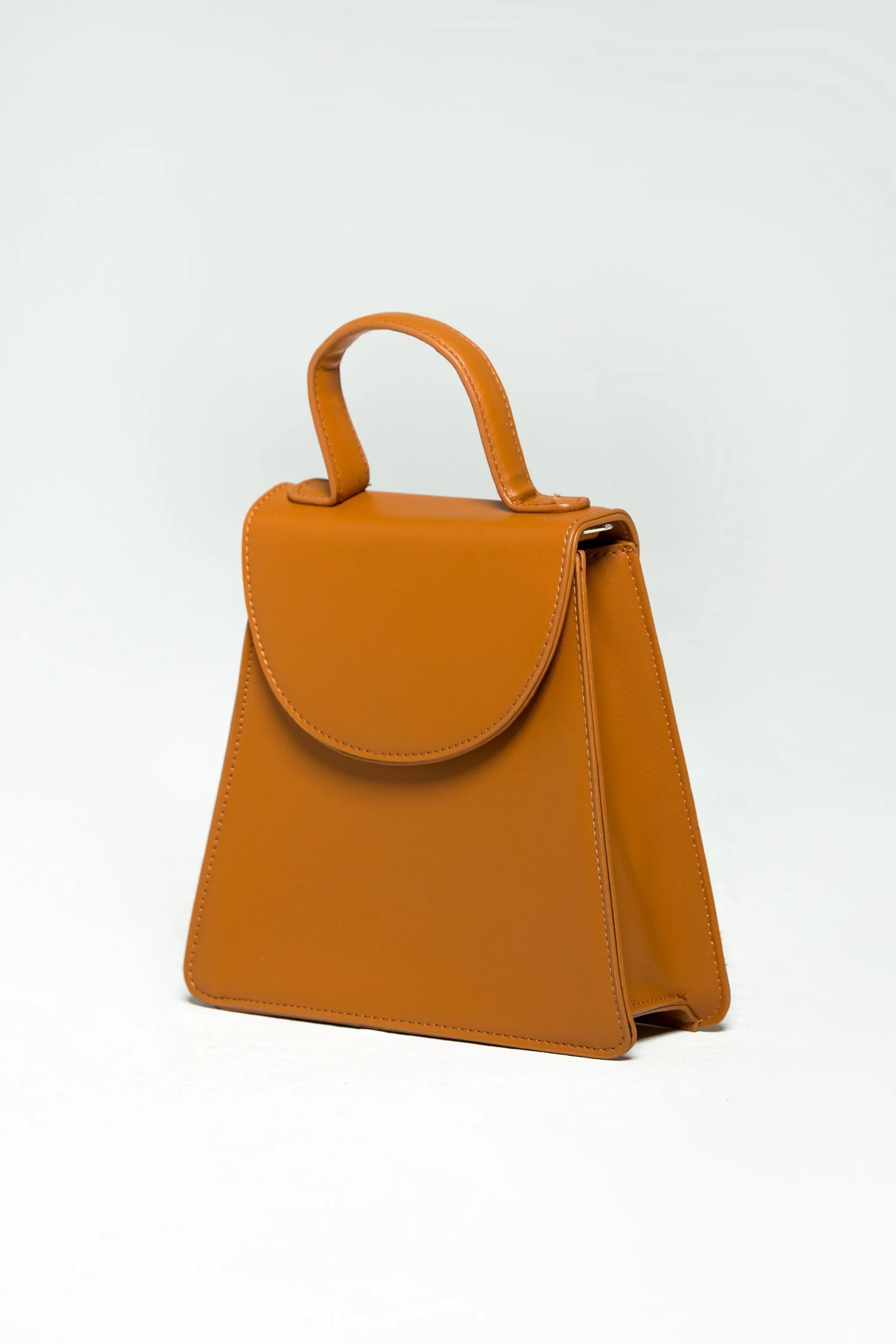 Brown Front Flap Saddle Handbag