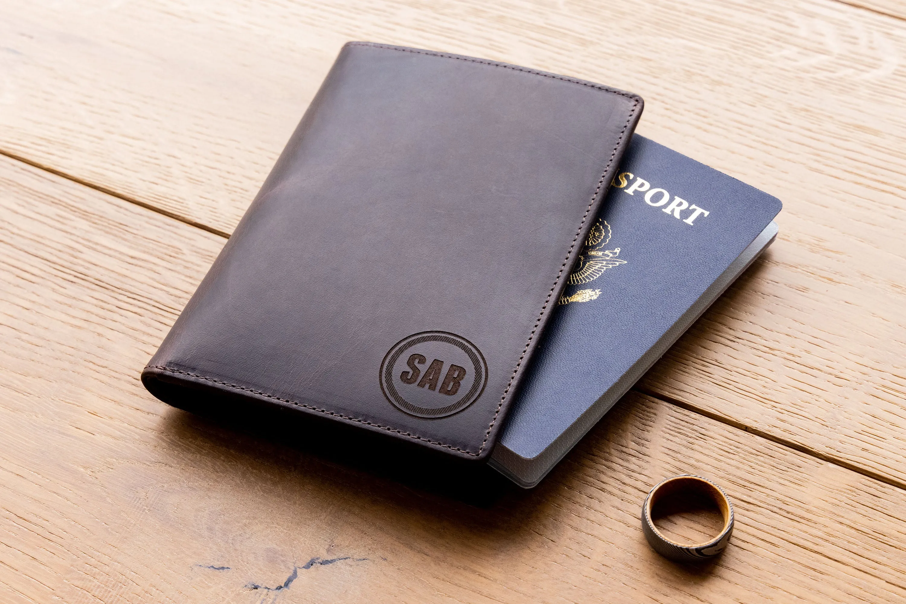 Brown Leather Passport Holder